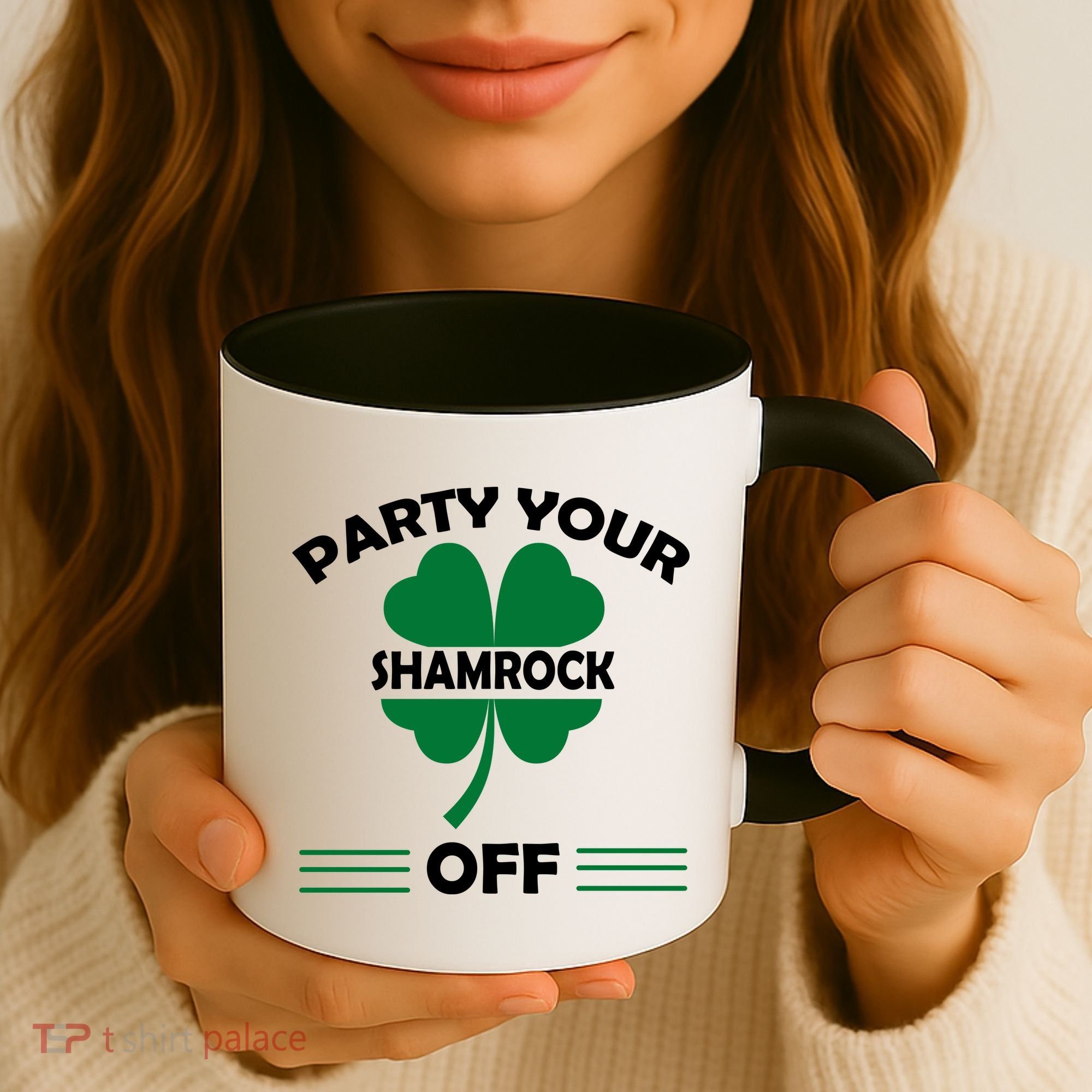 Party Your Shamrock Off Funny Irish Coffee Mug