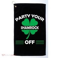 Party Your Shamrock Off Funny Irish Golf Towel thumb 0