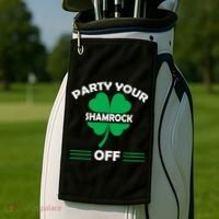 Party Your Shamrock Off Funny Irish Golf Towel thumb 2