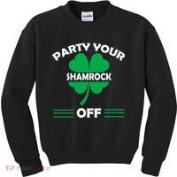 Party Your Shamrock Off Funny Irish Kids Sweatshirt thumb 0