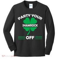 Party Your Shamrock Off Funny Irish Kids Long Sleeve Shirt thumb 0