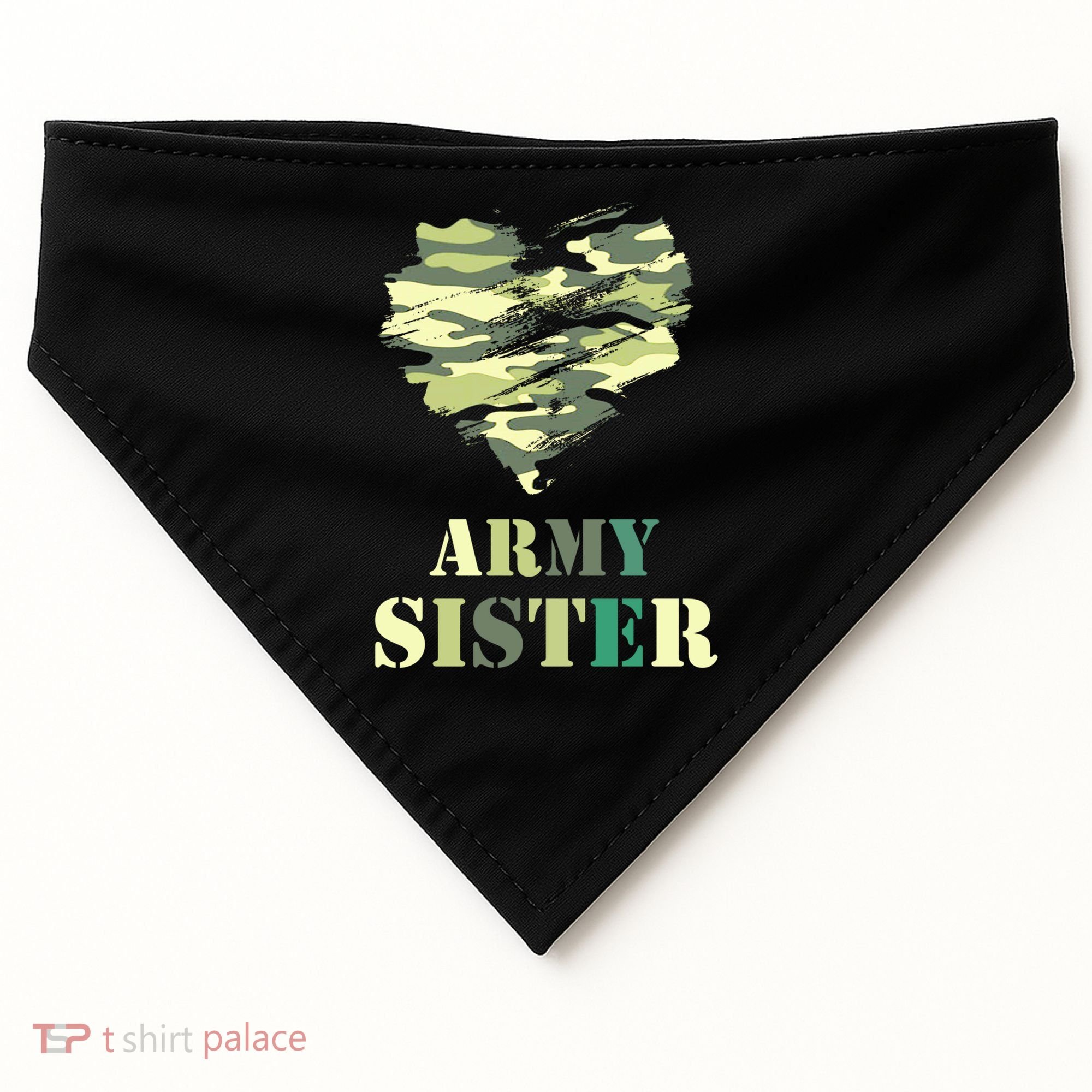 Proud Army Sister Funny Giftgreat Gift Camouflage Funny Gift Army Sister Tee Gif USA-Made Doggie Bandana
