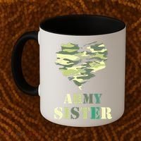 Proud Army Sister Funny Giftgreat Gift Camouflage Funny Gift Army Sister Tee Gif Coffee Mug thumb 2