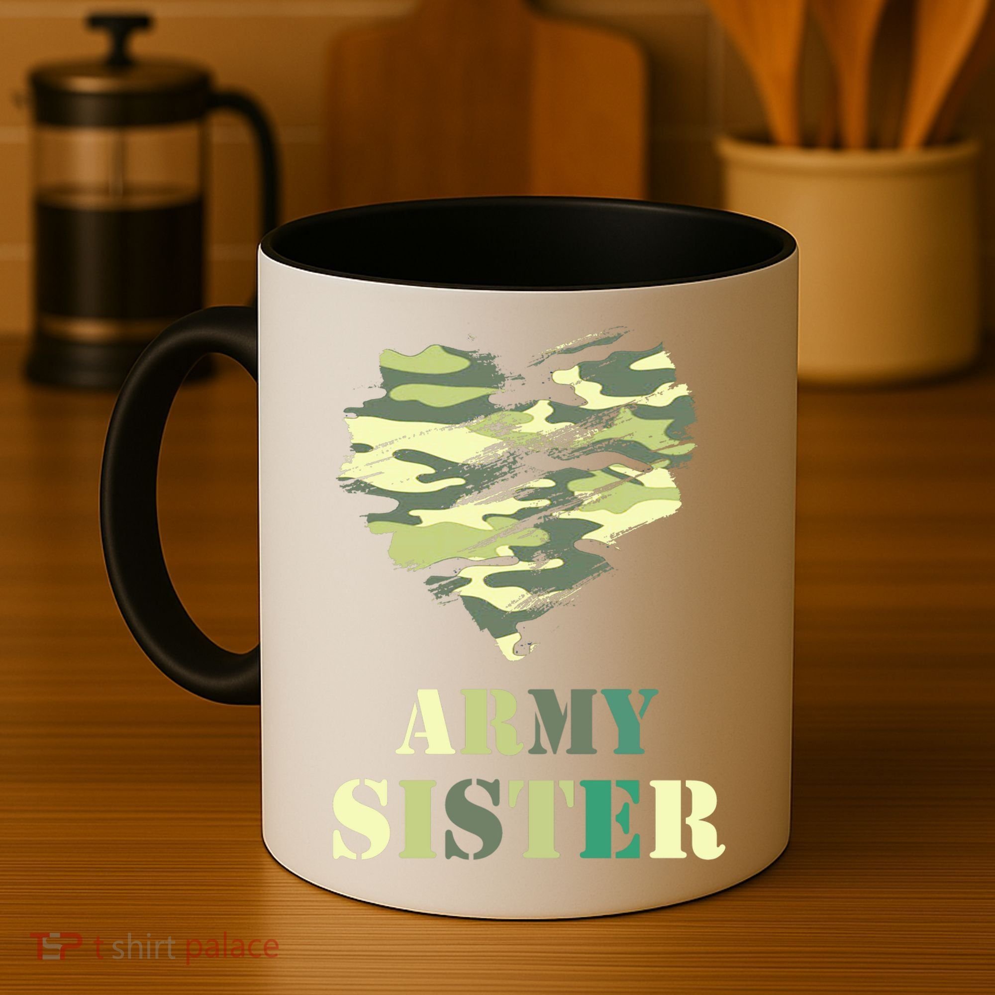 Proud Army Sister Funny Giftgreat Gift Camouflage Funny Gift Army Sister Tee Gif Coffee Mug