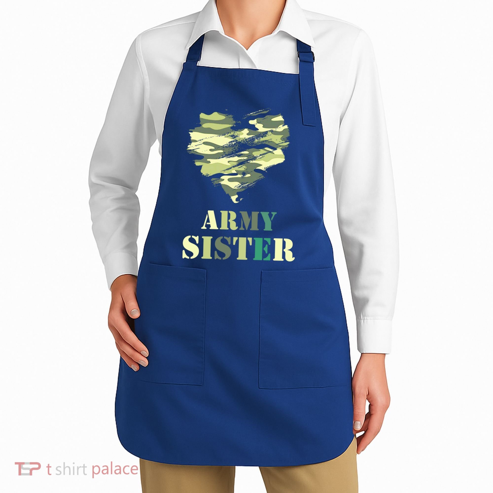 Proud Army Sister Funny Giftgreat Gift Camouflage Funny Gift Army Sister Tee Gif Apron