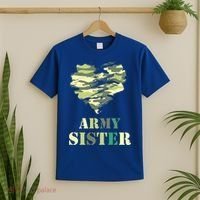 Proud Army Sister Funny Giftgreat Gift Camouflage Funny Gift Army Sister Tee Gif T-Shirt thumb 2