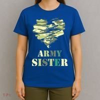 Proud Army Sister Funny Giftgreat Gift Camouflage Funny Gift Army Sister Tee Gif T-Shirt thumb 4