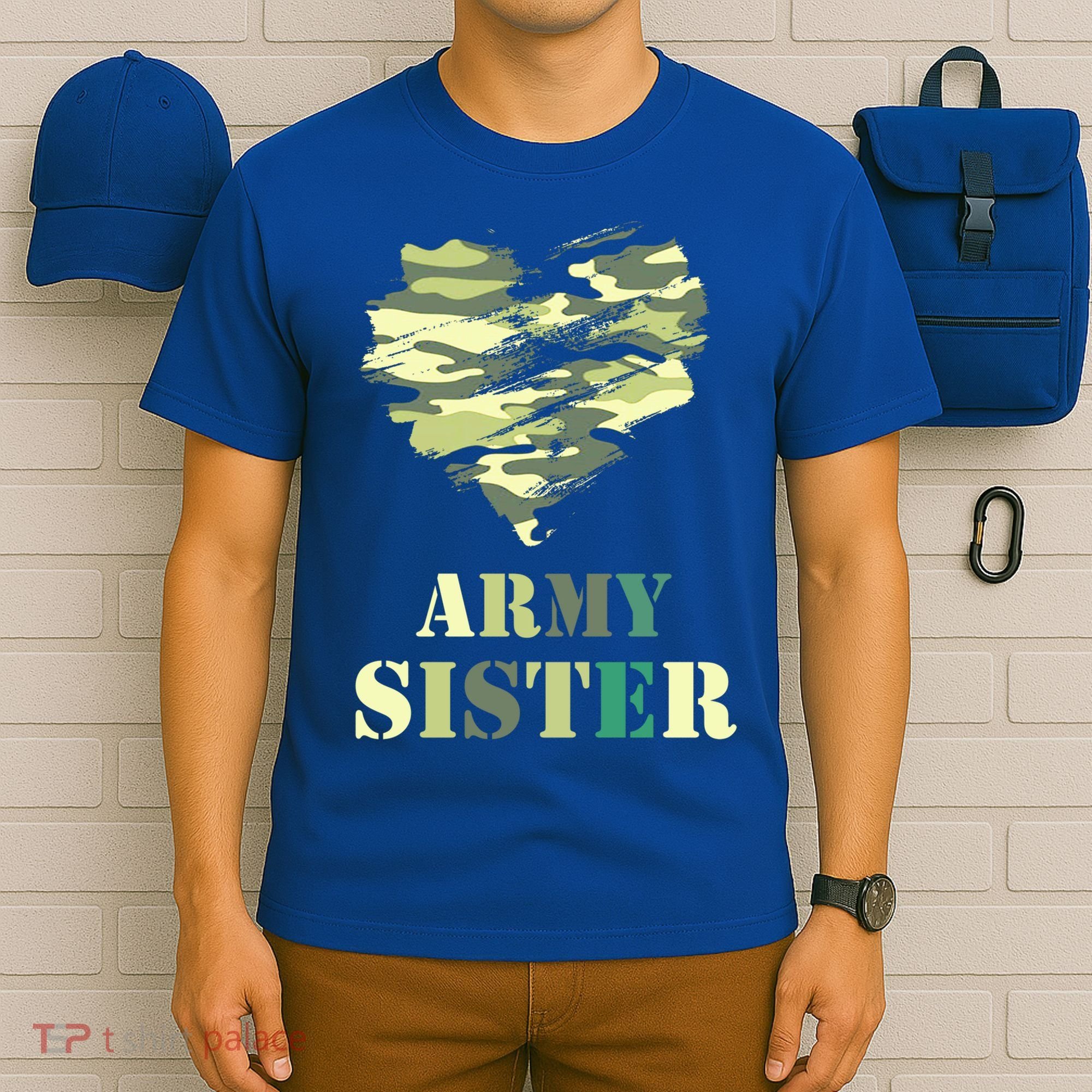Proud Army Sister Funny Giftgreat Gift Camouflage Funny Gift Army Sister Tee Gif T-Shirt