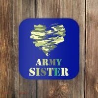 Proud Army Sister Funny Giftgreat Gift Camouflage Funny Gift Army Sister Tee Gif Coaster thumb 0
