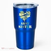 Proud Army Sister Funny Giftgreat Gift Camouflage Funny Gift Army Sister Tee Gif Tumbler thumb 0