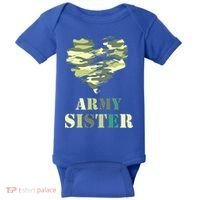 Proud Army Sister Funny Giftgreat Gift Camouflage Funny Gift Army Sister Tee Gif Baby Bodysuit thumb 0