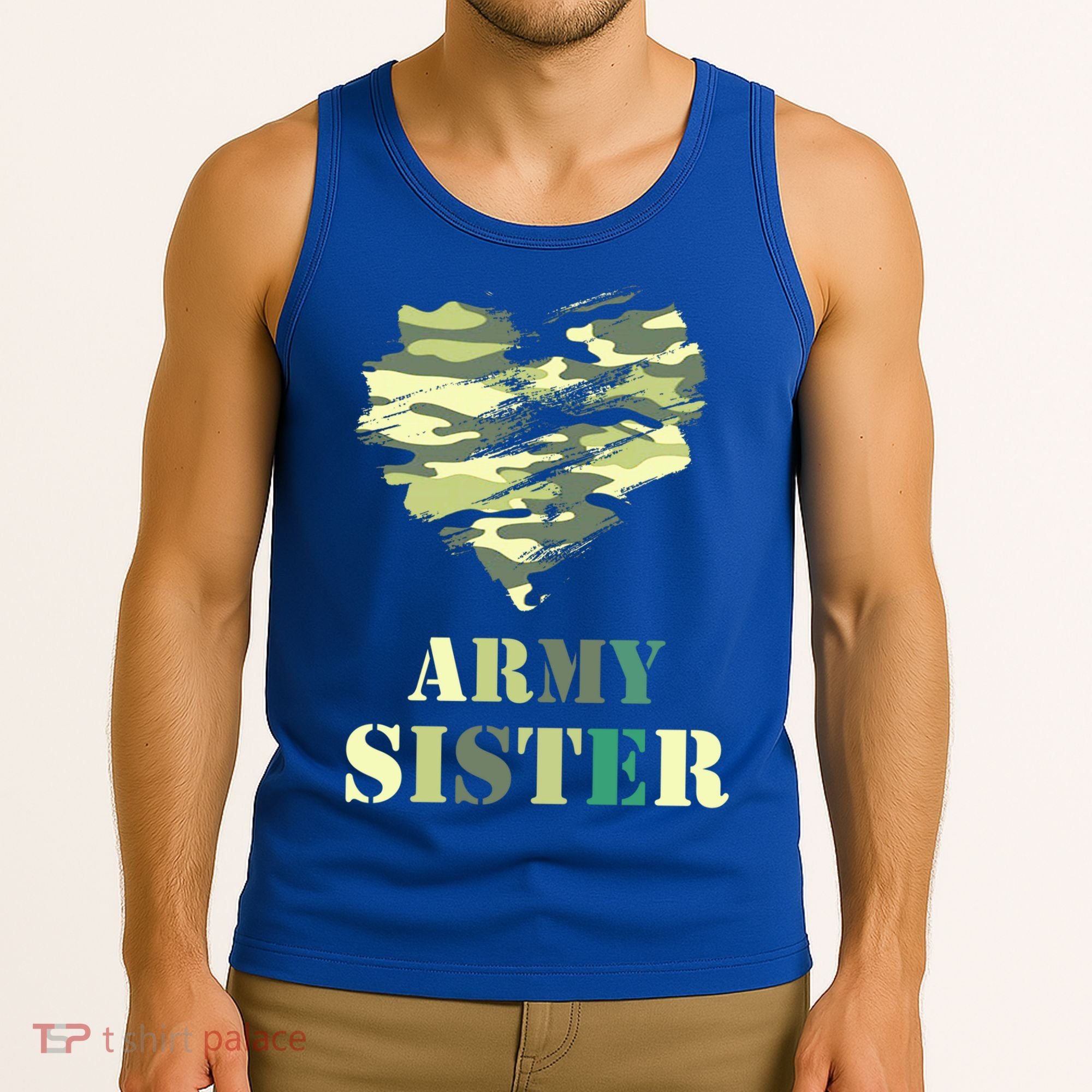 Proud Army Sister Funny Giftgreat Gift Camouflage Funny Gift Army Sister Tee Gif Tank Top