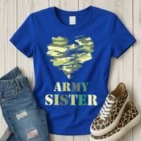 Proud Army Sister Funny Giftgreat Gift Camouflage Funny Gift Army Sister Tee Gif Women's T-Shirt thumb 3