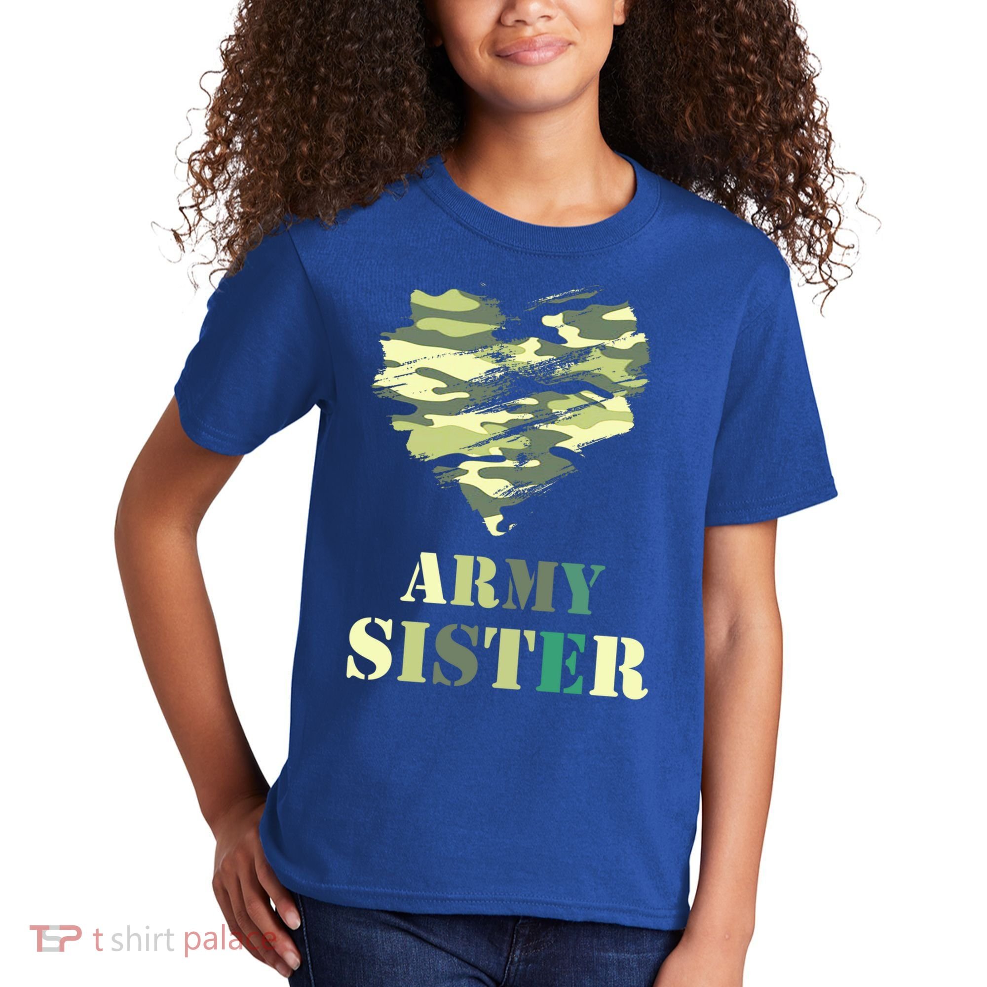 Proud Army Sister Funny Giftgreat Gift Camouflage Funny Gift Army Sister Tee Gif Kids T-Shirt