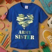 Proud Army Sister Funny Giftgreat Gift Camouflage Funny Gift Army Sister Tee Gif Kids T-Shirt thumb 3