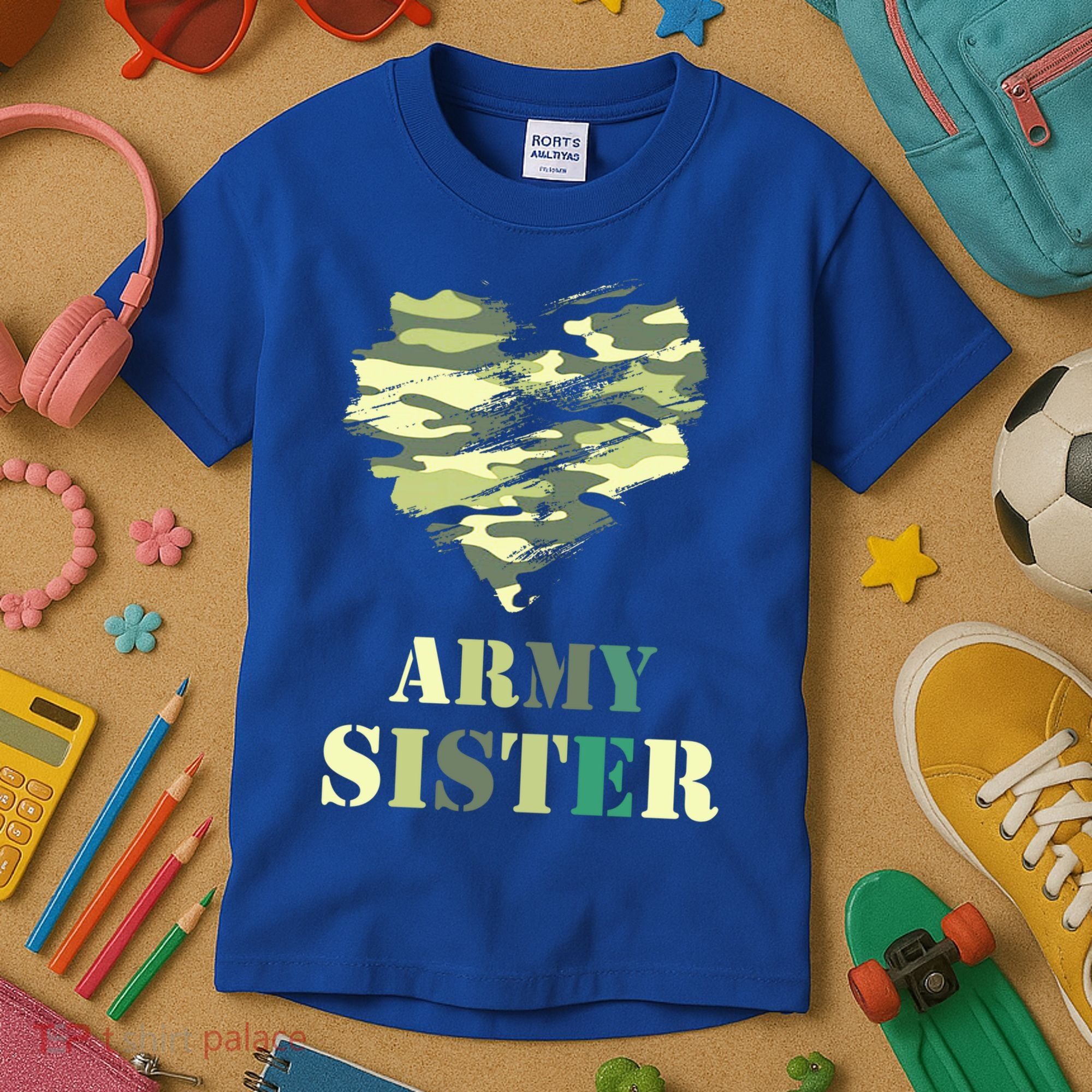 Proud Army Sister Funny Giftgreat Gift Camouflage Funny Gift Army Sister Tee Gif Kids T-Shirt