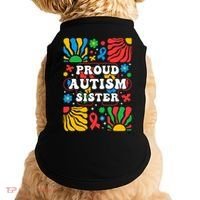 proud autism sister groovy autism warrior sister meaningful gift Doggie Tank thumb 0