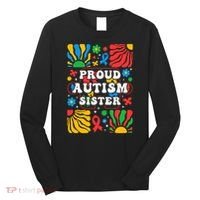 proud autism sister groovy autism warrior sister meaningful gift Long Sleeve Shirt thumb 0