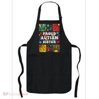 proud autism sister groovy autism warrior sister meaningful gift Apron thumb 0