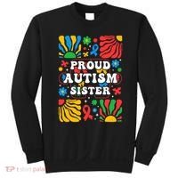 proud autism sister groovy autism warrior sister meaningful gift Sweatshirt thumb 0