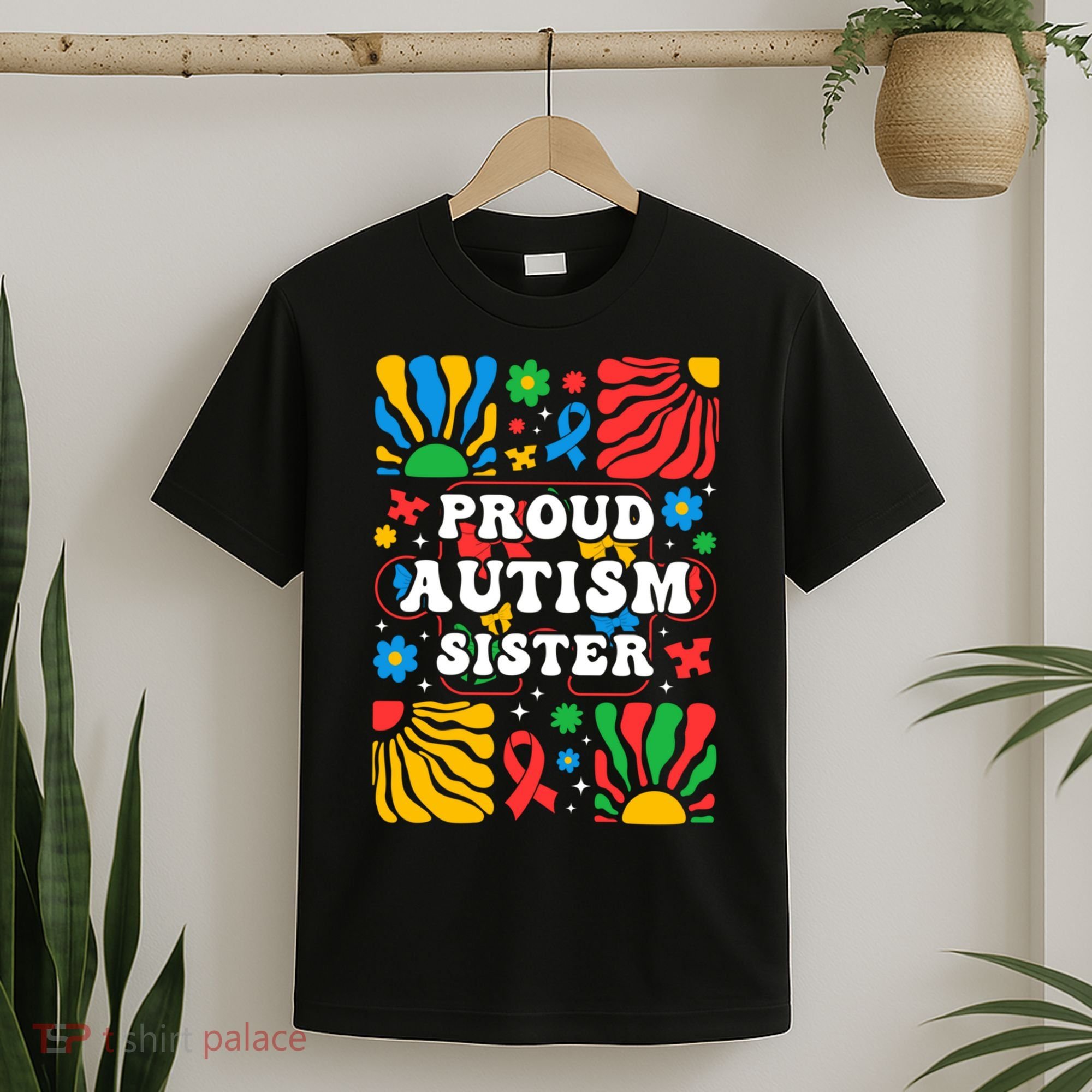 proud autism sister groovy autism warrior sister meaningful gift T-Shirt
