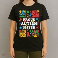 proud autism sister groovy autism warrior sister meaningful gift T-Shirt thumb 4