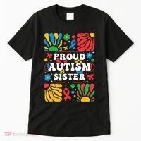 proud autism sister groovy autism warrior sister meaningful gift Tall T-Shirt thumb 0