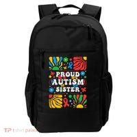 proud autism sister groovy autism warrior sister meaningful gift Backpack thumb 0