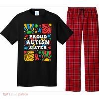 proud autism sister groovy autism warrior sister meaningful gift Pajama Set thumb 0