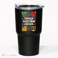 proud autism sister groovy autism warrior sister meaningful gift Tumbler thumb 0