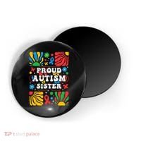 proud autism sister groovy autism warrior sister meaningful gift Magnet thumb 0