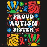 proud autism sister groovy autism warrior sister meaningful gift Magnet thumb 1