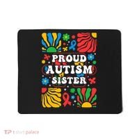 proud autism sister groovy autism warrior sister meaningful gift Mousepad thumb 0