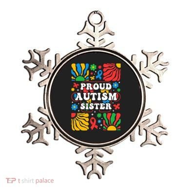 proud autism sister groovy autism warrior sister meaningful gift Ornament