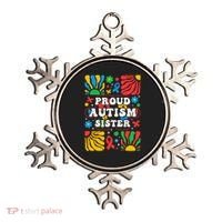 proud autism sister groovy autism warrior sister meaningful gift Ornament thumb 0