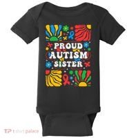 proud autism sister groovy autism warrior sister meaningful gift Baby Bodysuit thumb 0