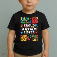 proud autism sister groovy autism warrior sister meaningful gift Toddler T-Shirt thumb 2