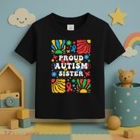 proud autism sister groovy autism warrior sister meaningful gift Toddler T-Shirt thumb 3