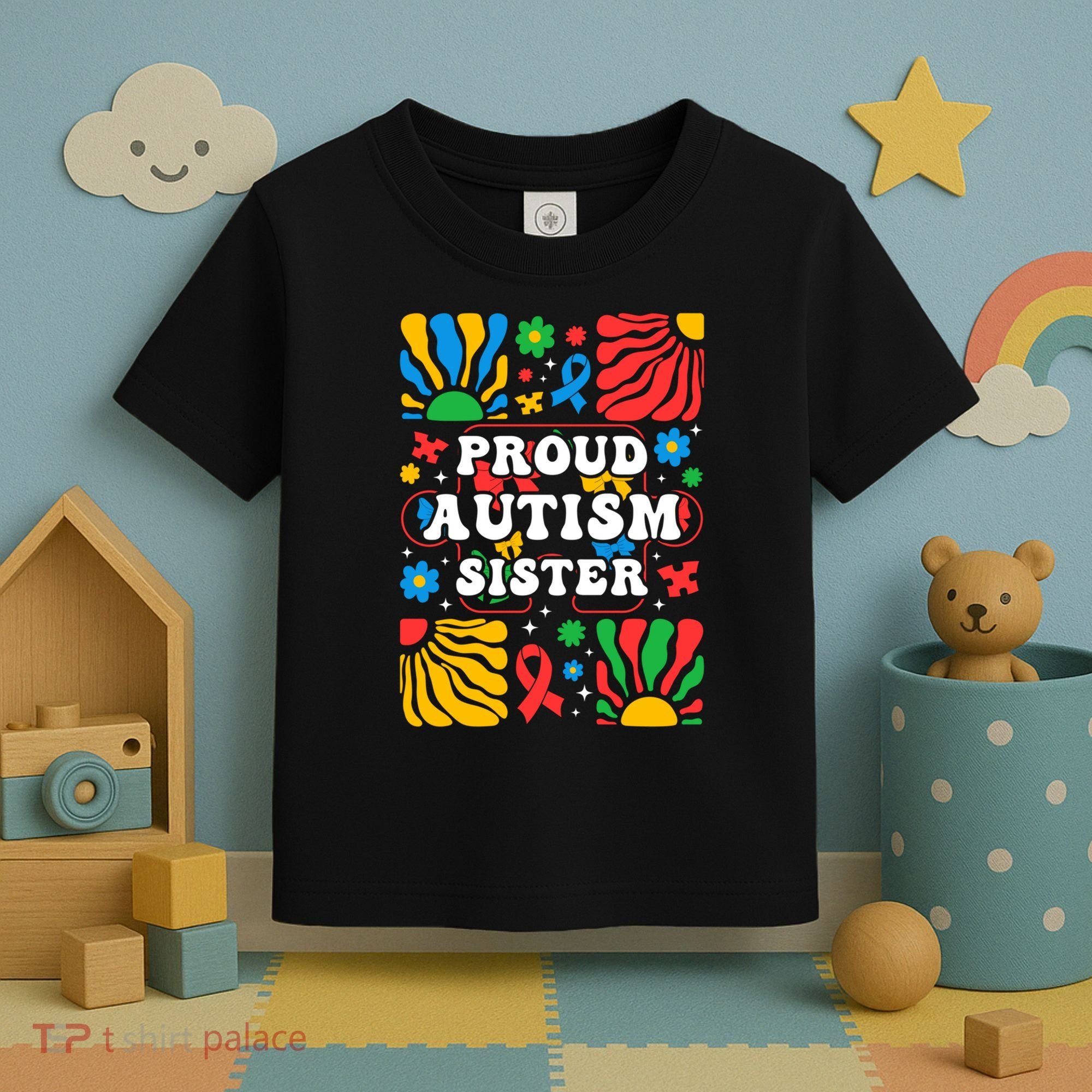 proud autism sister groovy autism warrior sister meaningful gift Toddler T-Shirt