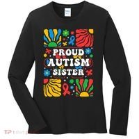 proud autism sister groovy autism warrior sister meaningful gift Women's Long Sleeve Shirt thumb 0