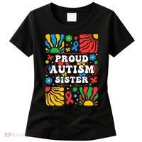 proud autism sister groovy autism warrior sister meaningful gift Women's T-Shirt thumb 0