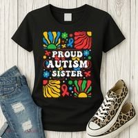 proud autism sister groovy autism warrior sister meaningful gift Women's T-Shirt thumb 3