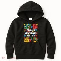 proud autism sister groovy autism warrior sister meaningful gift Kids Hoodie thumb 0