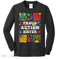 proud autism sister groovy autism warrior sister meaningful gift Kids Long Sleeve Shirt thumb 0