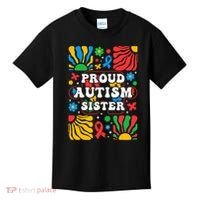 proud autism sister groovy autism warrior sister meaningful gift Kids T-Shirt thumb 0