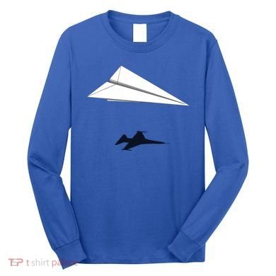 Paper Airplane Shadow Fgift16 Fighting Falcon Gift Long Sleeve Shirt