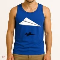 Paper Airplane Shadow Fgift16 Fighting Falcon Gift Tank Top thumb 3