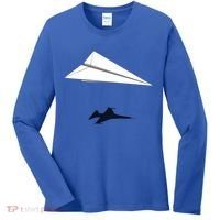 Paper Airplane Shadow Fgift16 Fighting Falcon Gift Women's Long Sleeve Shirt thumb 0
