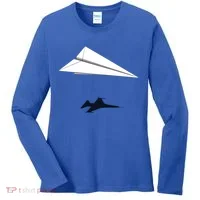 Paper Airplane Shadow Fgift16 Fighting Falcon Gift Women's Long Sleeve Shirt thumb 0