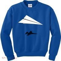 Paper Airplane Shadow Fgift16 Fighting Falcon Gift Kids Sweatshirt thumb 0
